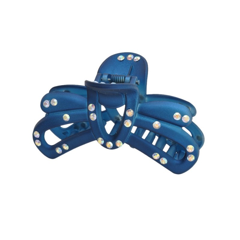 Заколка-краб для волос пластиковая со стразами (296) вариант 04