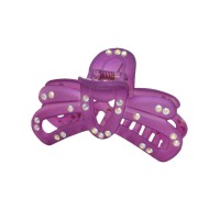 Заколка-краб для волос пластиковая со стразами (296) вариант 05