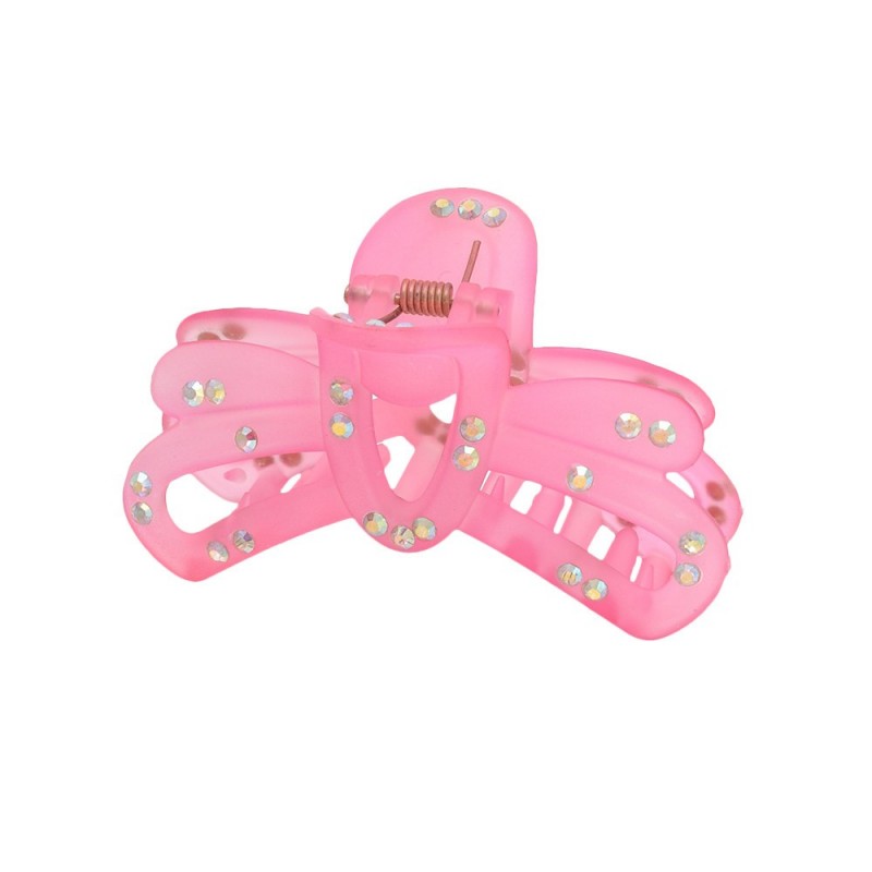 Заколка-краб для волос пластиковая со стразами (296) вариант 09