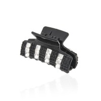 Заколка-краб для волос пластиковая со стразами (5119) вариант 01