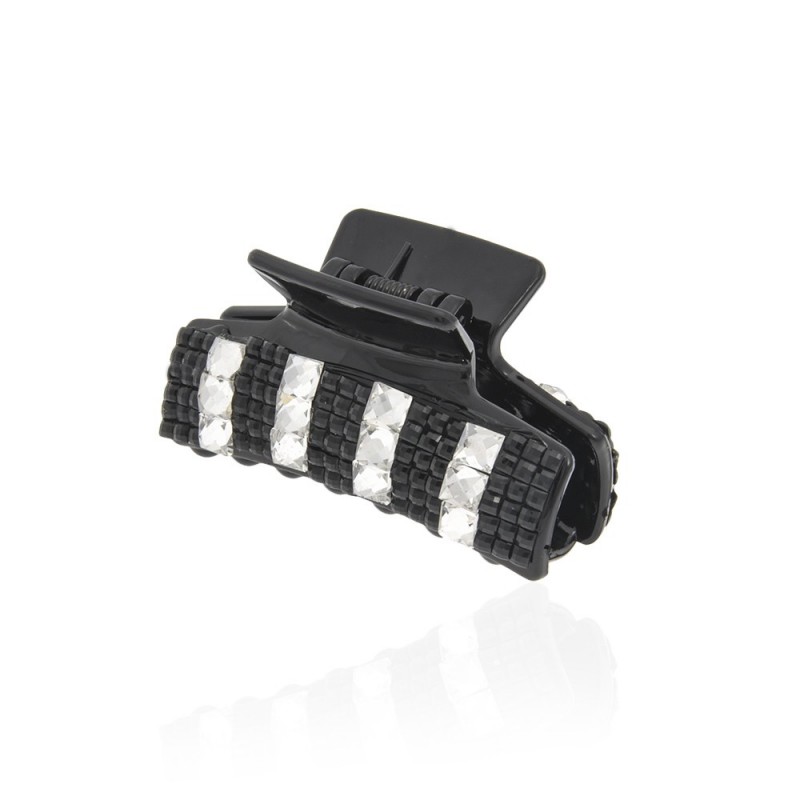 Заколка-краб для волос пластиковая со стразами (5119) вариант 01