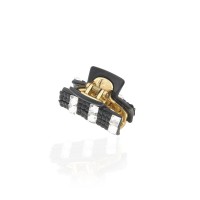 Заколка-краб для волос пластиковая со стразами (5120) вариант 01