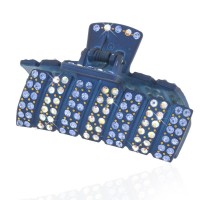 Заколка-краб для волос пластиковая со стразами (7009) вариант 01