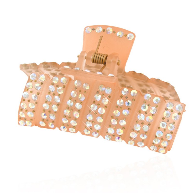 Заколка-краб для волос пластиковая со стразами (7009) вариант 12