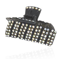 Заколка-краб для волос пластиковая со стразами (7009) вариант 02