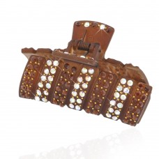 Заколка-краб для волос пластиковая со стразами (7009) вариант 04