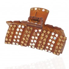 Заколка-краб для волос пластиковая со стразами (7009) вариант 06