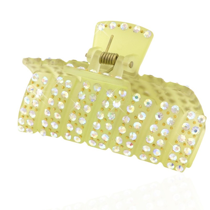 Заколка-краб для волос пластиковая со стразами (7009) вариант 08