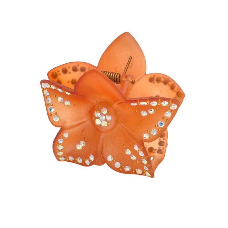 Заколка-краб для волос пластиковая со стразами (8121) вариант 10