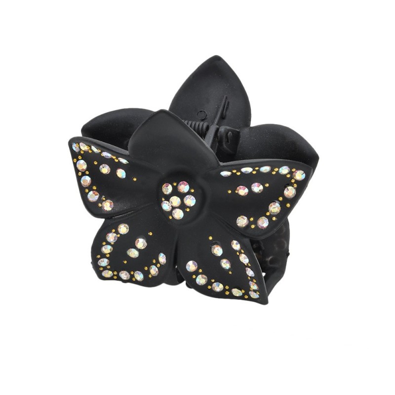 Заколка-краб для волос пластиковая со стразами (8121) вариант 06