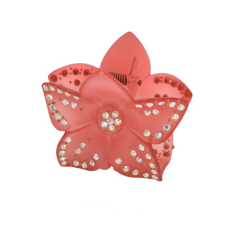 Заколка-краб для волос пластиковая со стразами (8121) вариант 08