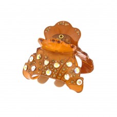 Заколка-краб для волос из французского пластика со стразами (8471) вариант 09