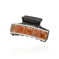 Заколка-краб для волос пластиковая со стразами (9057) вариант 03