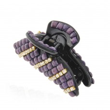 Заколка-краб для волос пластиковая со стразами (9063) вариант 04