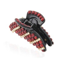 Заколка-краб для волос пластиковая со стразами (9063) вариант 05