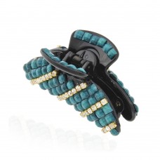 Заколка-краб для волос пластиковая со стразами (9063) вариант 06