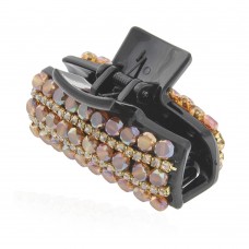 Заколка-краб для волос пластиковая со стразами (9065) вариант 01