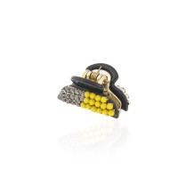 Заколка-краб для волос пластиковая со стразами (9068) вариант 01