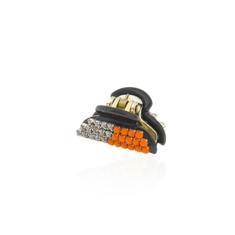 Заколка-краб для волос пластиковая со стразами (9068) вариант 06