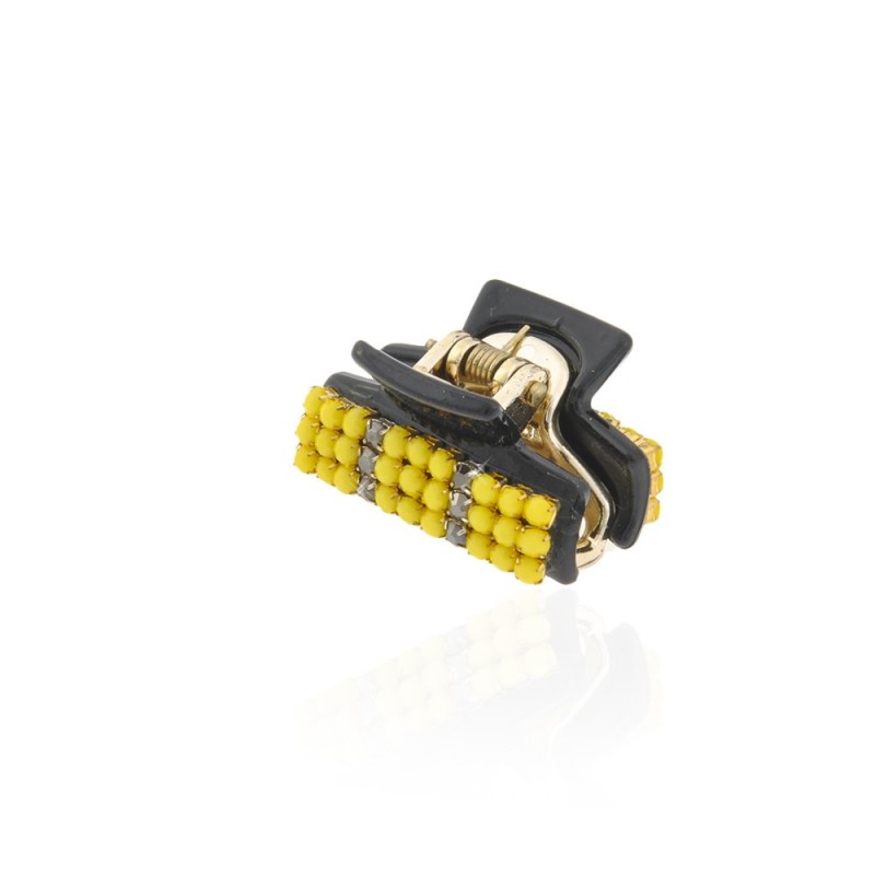 Заколка-краб для волос пластиковая со стразами (9070) вариант 04