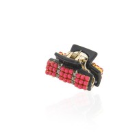 Заколка-краб для волос пластиковая со стразами (9070) вариант 05