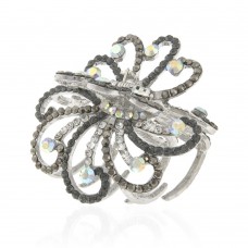 Заколка-краб для волос из металла со стразами 5.5см (9075) вариант 02