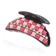 Заколка-краб для волос пластиковая со стразами (9383) вариант 01