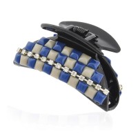 Заколка-краб для волос пластиковая со стразами (9383) вариант 03