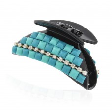 Заколка-краб для волос пластиковая со стразами (9383) вариант 04