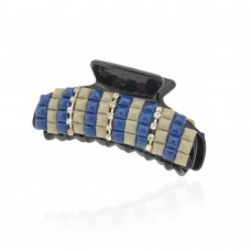 Заколка-краб для волос пластиковая со стразами (9385) вариант 02