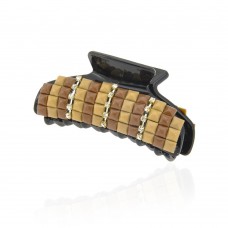 Заколка-краб для волос пластиковая со стразами (9385) вариант 03