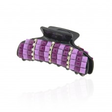 Заколка-краб для волос пластиковая со стразами (9385) вариант 05