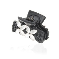 Заколка-краб для волос пластиковая со стразами (9390) вариант 02