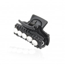 Заколка-краб для волос пластиковая со стразами (9391) вариант 01