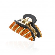 Заколка-краб для волос пластиковая со стразами (9392) вариант 04