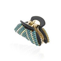 Заколка-краб для волос пластиковая со стразами (9393) вариант 04