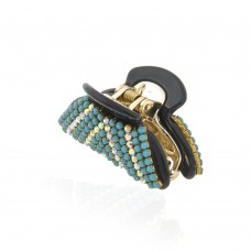 Заколка-краб для волос пластиковая со стразами (9393) вариант 04