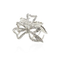 Заколка-краб для волос из металла со стразами 5.5см (9497) вариант 01