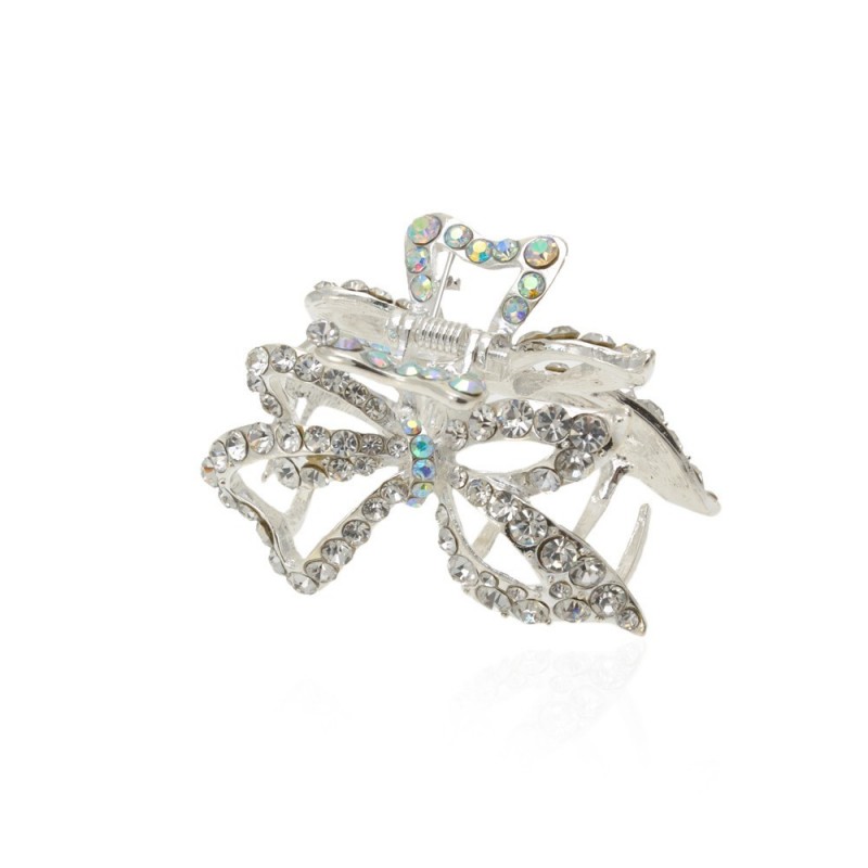 Заколка-краб для волос из металла со стразами 5.5см (9497) вариант 02