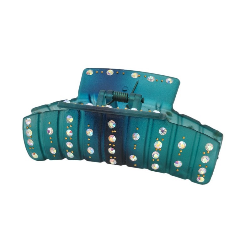 Заколка-краб для волос пластиковая со стразами (99) вариант 12