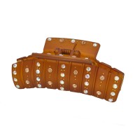 Заколка-краб для волос пластиковая со стразами (99) вариант 02