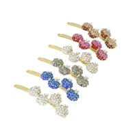 Заколка-невидимка металлическая со стразами (3976) вариант упаковка 6шт