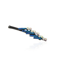 Заколка-невидимка металлическая со стразами (14709) вариант 06