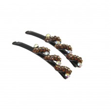 Пара заколок-невидимок со стразами 2шт (11913)