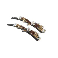 Пара заколок-невидимок со стразами 6см 2шт (11914) вариант 04