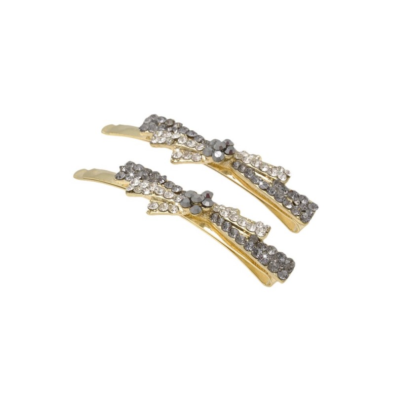 Пара заколок-невидимок со стразами 2шт (3515) вариант 04