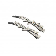 Пара заколок-невидимок со стразами 6см 2шт (11914) вариант 01