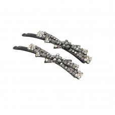 Пара заколок-невидимок со стразами 6см 2шт (11914) вариант 02
