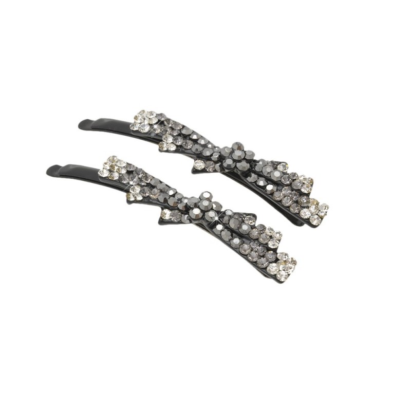 Пара заколок-невидимок со стразами 6см 2шт (11914) вариант 02