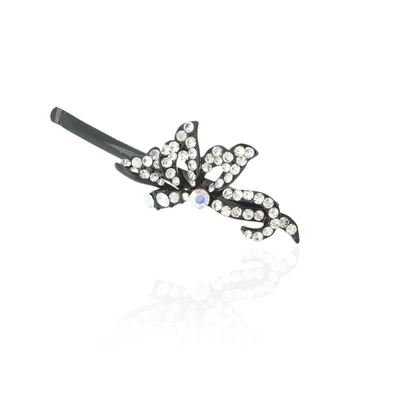 Заколка-невидимка металлическая со стразами 6.3см (3807) вариант 06